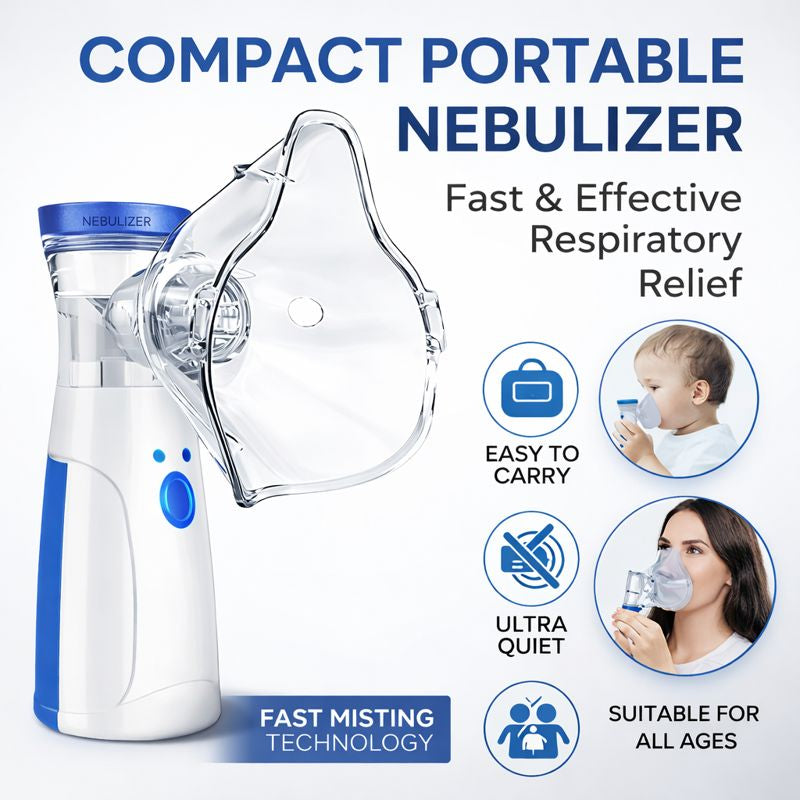 Ultra-Quiet Portable Mesh Nebulizer for Adults & Kids