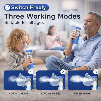 Ultra-Quiet Portable Mesh Nebulizer for Adults & Kids