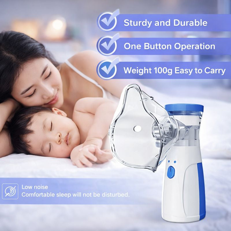 Ultra-Quiet Portable Mesh Nebulizer for Adults & Kids
