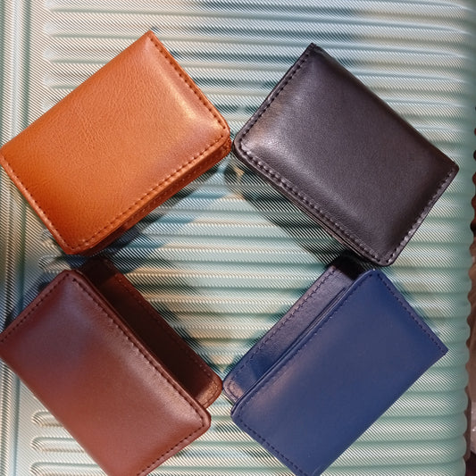 EliteFold – Minimalist Leather Card Wallet (6 Card Slots + 2 Cash Pockets)